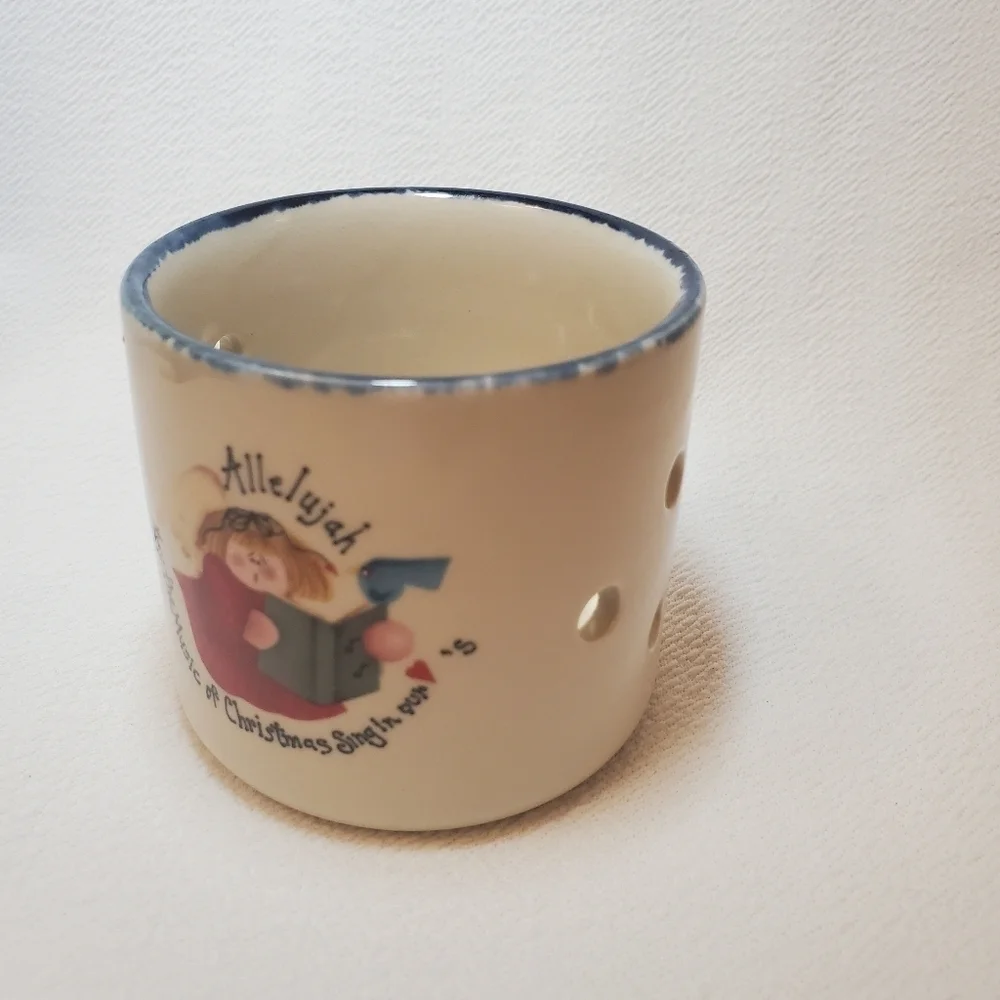 Crazy Mountain‎ Glazed Pottery Crock Candle / Potpourri Holder.